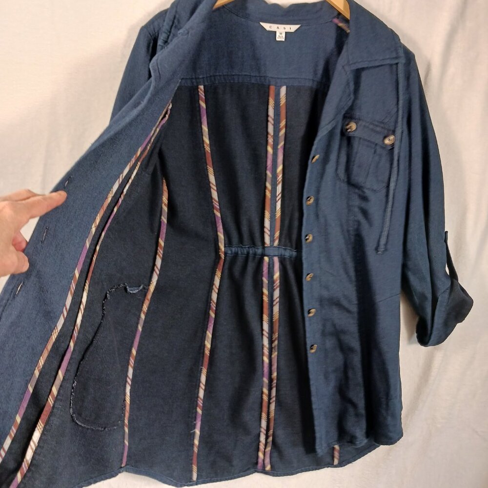 CAbi,  Lightweight, Dark Chambray Jacket Size Medium, Button Front, Long sleeve - Picture 4 of 16